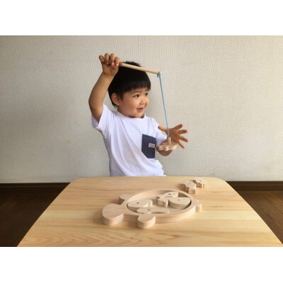 木のおもちゃ　お家で遊べる魚釣りお手軽セット