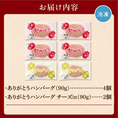 北海道産ありがとうハンバーグプチセット　2種類(プレーン4個+チーズ2個)　計6個