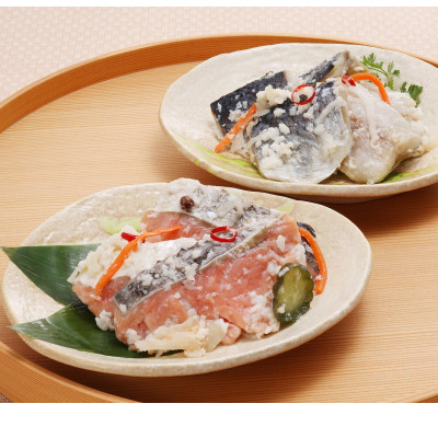 冬の蔵　佐藤水産の鮭とにしんの飯寿司　各300g　計600g