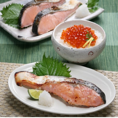 佐藤水産の時鮭のさざ浪漬(糀漬)4切といくら醤油漬　60g×2個