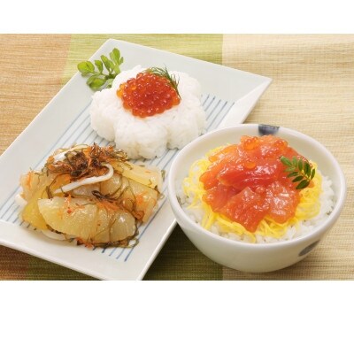 2023年4月発送開始『定期便』ご飯のおとも(鮭フレーク・焼鮭・鮭ルイベ漬・いくら醤油漬等)全4回