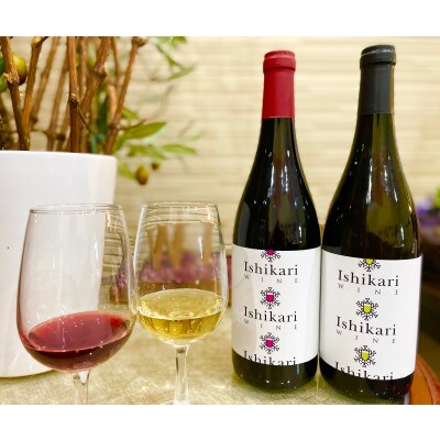石狩市のブドウ100%「ISHIKARIシャルドネ」「ISHIKARIヤマ・ソービニオン」2本セット