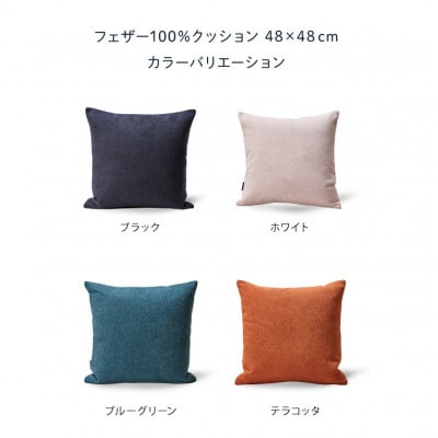 blocco フェザー100% クッション(48×48cm)26-0 460092 ブラック