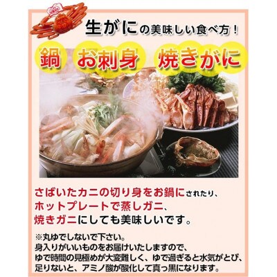 【先行予約】鳥取県産　タグ付き活松葉がに　1.2kg以上×1枚