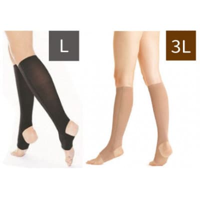 キュッとひきしめレッグシェイパー2枚セット(黒・Lサイズ、ベージュ・3Lサイズ)