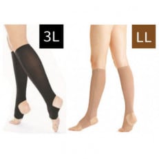 キュッとひきしめレッグシェイパー2枚セット(黒・3Lサイズ、ベージュ・LLサイズ)