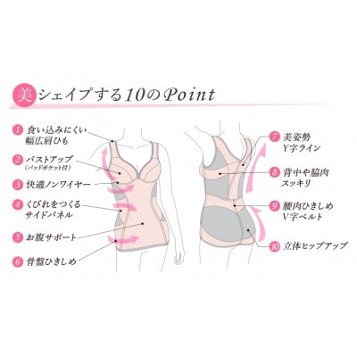 土井さんの美補整下着 リフトアップロングシェイパー　黒　LL