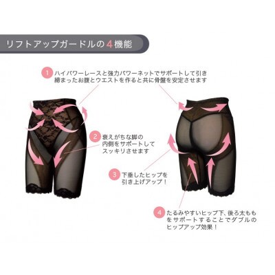 土井さんの美補整下着　リフトアップガードル　黒　LL