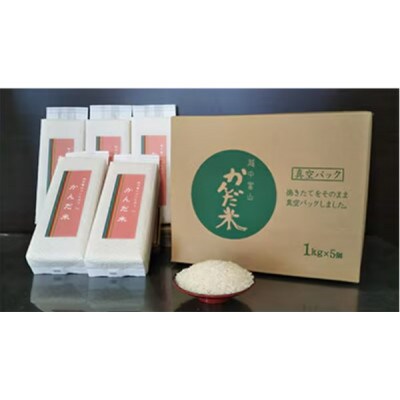 【毎月定期便】鮮度の米　かんだ米『コシヒカリ』精米　真空パック　1kg×5袋全12回