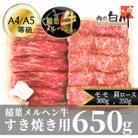 稲葉メルヘン牛(A4-A5)　すき焼き2種計650g(肩ロース350・赤身モモ300)