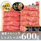 稲葉メルヘン牛(A4-A5)　しゃぶしゃぶ2種計600g(ロース300・モモ300)