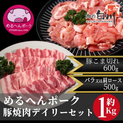 めるへんポーク　豚焼肉デイリーセット　1.1Kg (焼肉用500g、豚こま600g)