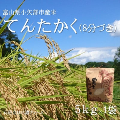 【2025年9月上旬頃から順次発送】令和7年産米「てんたかく」(8分づき)5kg×1袋