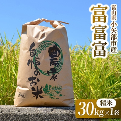 【新米先行受付(2026年10月上旬から順次発送)】令和8年富山県産「富富富」(精米)30kg×1袋