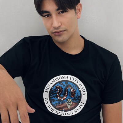 南相馬市 マンホールTシャツ 黒 Lサイズ
