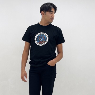 南相馬市 マンホールTシャツ 黒 XLサイズ