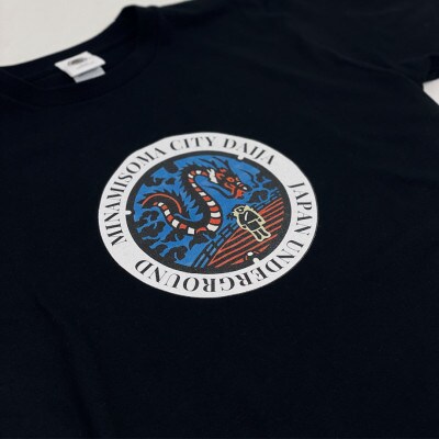 南相馬市 マンホールTシャツ 黒 XLサイズ