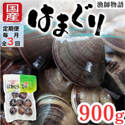 【毎月定期便】国産はまぐり (漁師物語)10パック 900g全3回