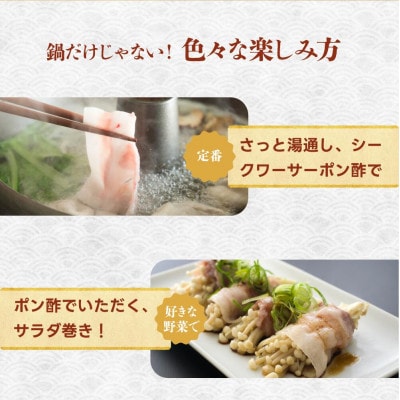 総重量1kg 沖縄県産あぐーしゃぶしゃぶ食べ比べセット・シークヮーサーポン酢付き