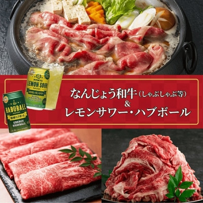 なんじょう和牛(しゃぶしゃぶすきやき)&レモンサワー・ハブボール【複数個口で配送】