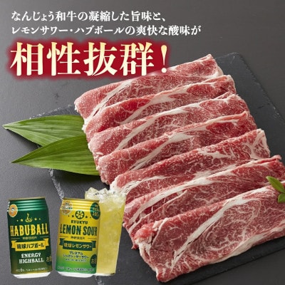 なんじょう和牛(切り落とし)&レモンサワー・ハブボール【複数個口で配送】
