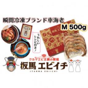 【美味しさ凝縮!】沖縄県産　瞬間冷凍ブランド車海老「板馬エビイチ」Mサイズ　500g