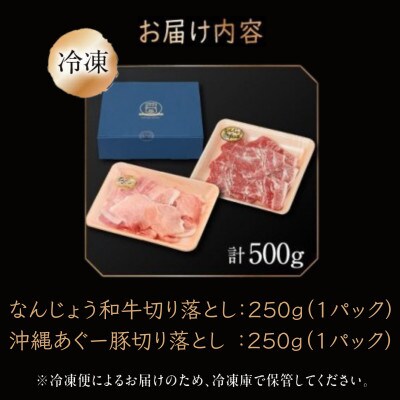 切り落としセット(なんじょう和牛・あぐー豚)計500g