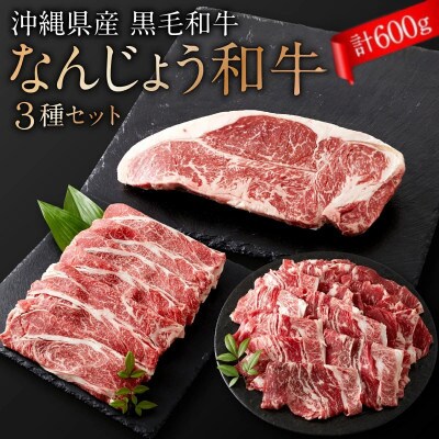 沖縄県産　黒毛和牛　なんじょう和牛 3種セット(約600g)