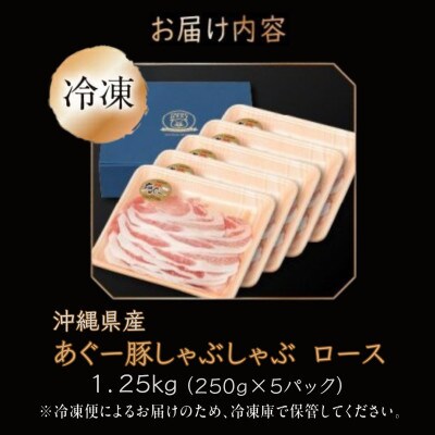 沖縄県産あぐー豚しゃぶしゃぶ用　ロース　1.25kg(250g×5)