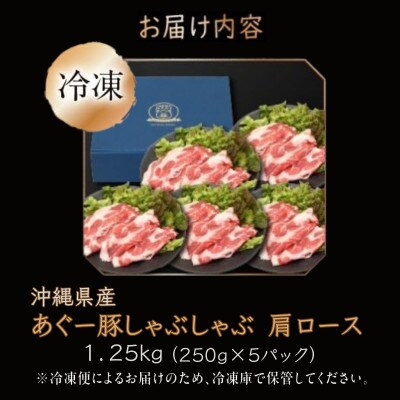 沖縄県産あぐー豚しゃぶしゃぶ用　肩ロース　1.25kg(250g×5)