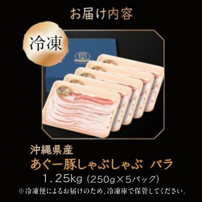 沖縄県産あぐー豚しゃぶしゃぶ用　バラ　1.25kg(250g×5)