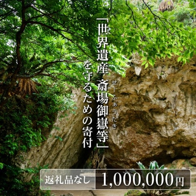 【返礼品なし】「世界遺産 斎場御嶽等」神聖な環境を守るためのご寄附 1,000,000円