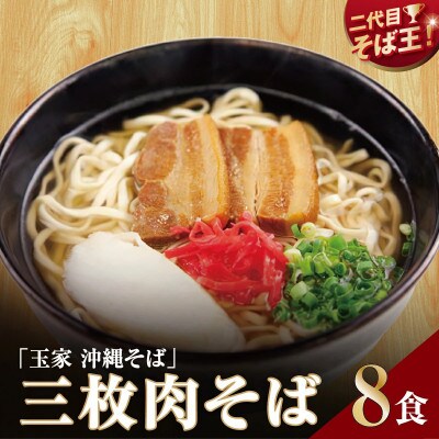 【人気の名店・そば処 玉家】三枚肉そば 8人前(沖縄そば/南城市)