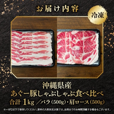 沖縄県ブランド豚　あぐー食べくらべしゃぶしゃぶセット(バラ・肩ロース)　各500g