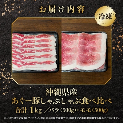 沖縄県ブランド豚　あぐー食べくらべしゃぶしゃぶセット(バラ・モモ)　各500g