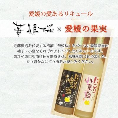 愛あるリキュール 500ml×2種セット にごり柚子酒・にごり小夏酒 愛媛県産フルーツ使用