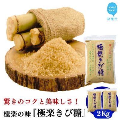 種子島のさとうきび本来の風味を残す『極楽きび糖』 1kg×2袋「極楽塩」入り
