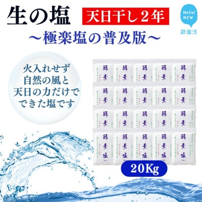 天日干し2年火入れしない生の塩 酵素塩 1kg×20 北海道八雲産ニシキ貝の貝殻化石カルシウム入り