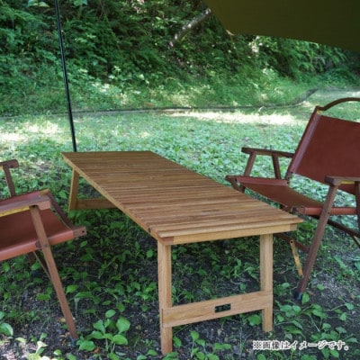 CAMPOOPARTSのOAK フォールディング W1200テーブル(脚一体型)