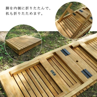 CAMPOOPARTSのOAK フォールディング W1200テーブル(脚一体型)