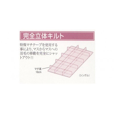 羽毛布団 シングル(G-09b) フランス産 ホワイトダウン 93% 完全立体キルト 抗菌 防臭