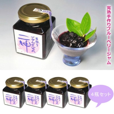 【先行受付】旬にお届け 完熟生ブルーベリー約1300g 完熟手作りブルーベリージャム4瓶セット