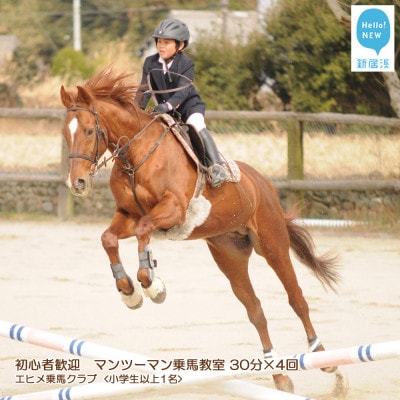 初心者歓迎 マンツーマン乗馬教室30分×4回 エヒメ乗馬クラブ(小学生以上1名)