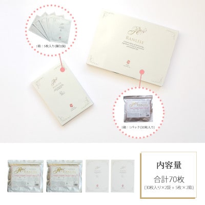 RANLISE(ランリーゼ) プレミアムフェイスマスク 30枚入(箱入)×2箱+個包装5枚入×2箱