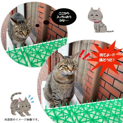 猫侵入防止 シート グリーン 15枚 セット ザ.ストップネコ(大判) 防鳥 防獣 鈴木樹脂工業