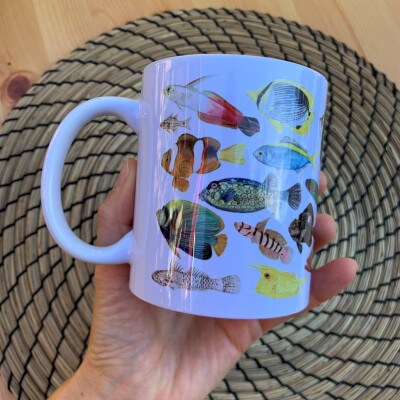伊豆の自然　カラフルな魚のマグカップとコースターセット(B)