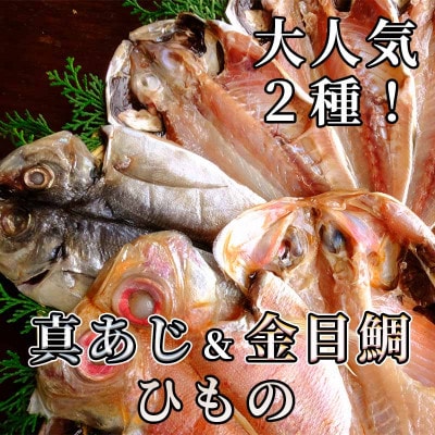 豆州やまきちの厳選人気2種!　真あじ&金目鯛ひもの