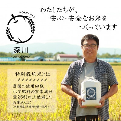 【特別栽培米】北海道深川産米ふっくりんこ・ななつぼし(無洗米)各5kg(計10kg)