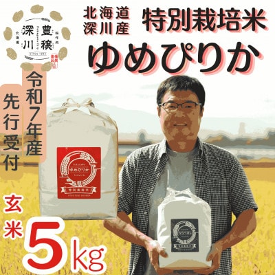 【特別栽培米】北海道深川産米ゆめぴりか(玄米)5kg <令和7年産先行受付>