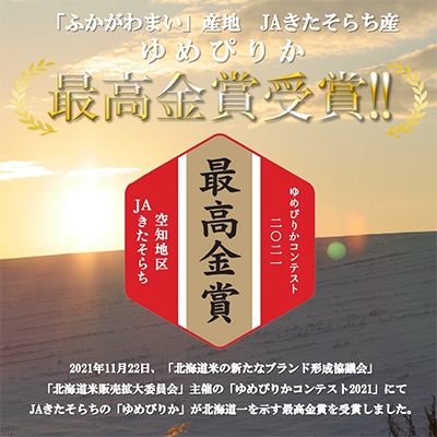 【毎月定期便】北海道深川産ゆめぴりか5kg(普通精米)全12回
